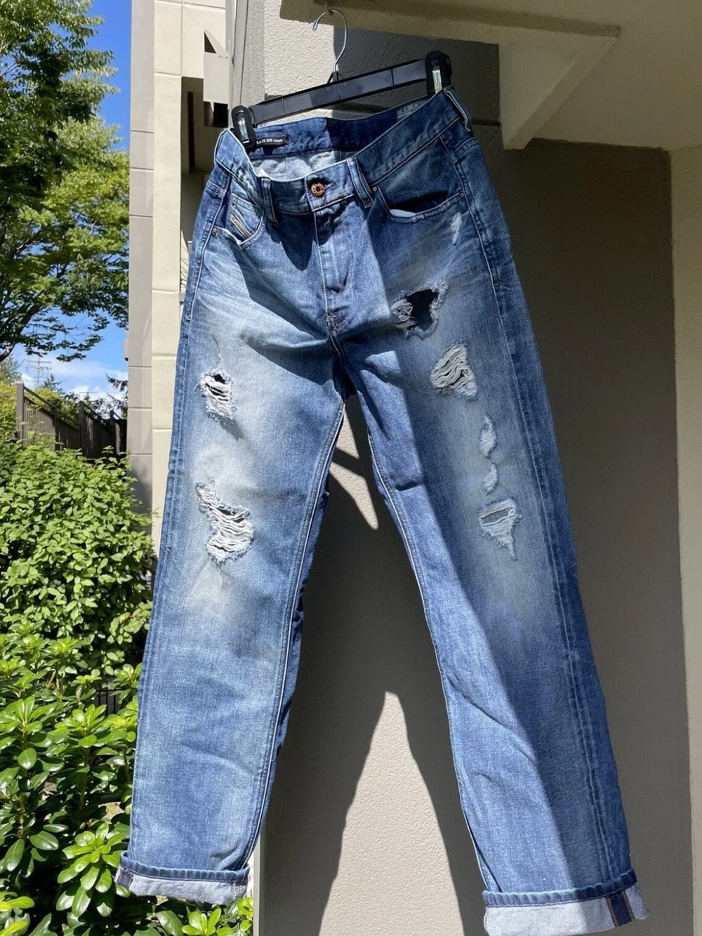 Diesel Women's Distressed Blue Relaxed Jeans. NWOT